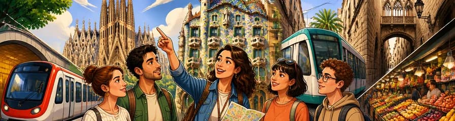 Explorando Barcelona: Tour guiado por la ciudad en metro, autobús y tranvía