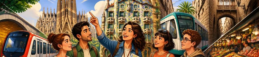 Explorando Barcelona: Tour guiado por la ciudad en metro, autobús y tranvía