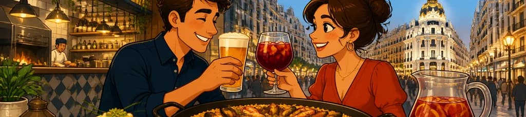 Disfruta de una auténtica paella valenciana, ensaladilla y bebidas para dos en Gran Vía
