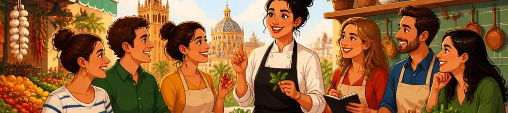 Experiencia culinaria auténtica en Sevilla: clase de cocina y tour de mercado con la chef Marice