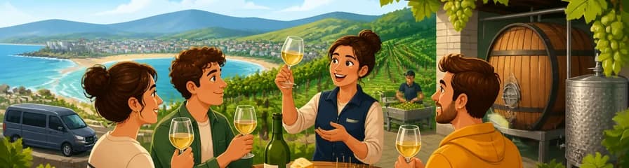 Recorrido privado por un viñedo vasco con cata de vino Txakoli partiendo de Bilbao