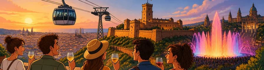 Las Mejores Vistas de Barcelona: Teleférico, Castillo de Montjuic y Fuente Mágica