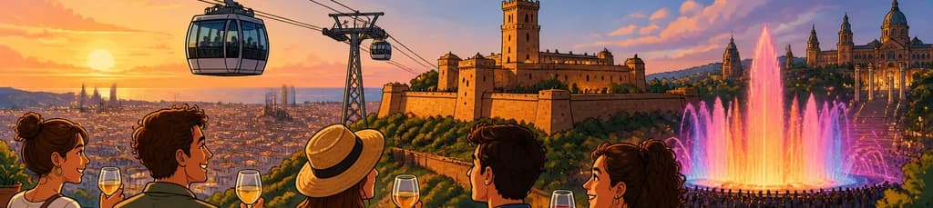 Las Mejores Vistas de Barcelona: Teleférico, Castillo de Montjuic y Fuente Mágica
