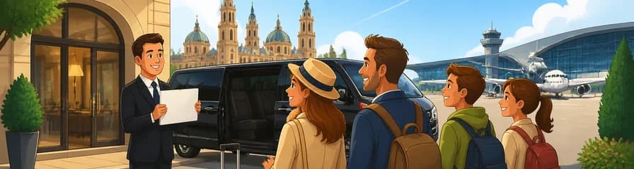 Servicio de traslado privado de salida: desde hoteles céntricos en Zaragoza hasta el aeropuerto de Zaragoza (ZAZ)