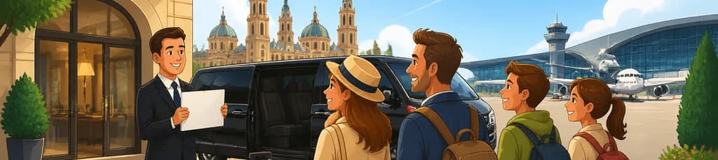 Servicio de traslado privado de salida: desde hoteles céntricos en Zaragoza hasta el aeropuerto de Zaragoza (ZAZ)