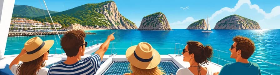 Un recorrido en catamarán por la Costa Blanca para explorar los Tres Cabos, con salida desde Denia o Jávea