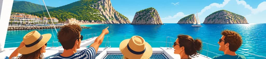 Un recorrido en catamarán por la Costa Blanca para explorar los Tres Cabos, con salida desde Denia o Jávea