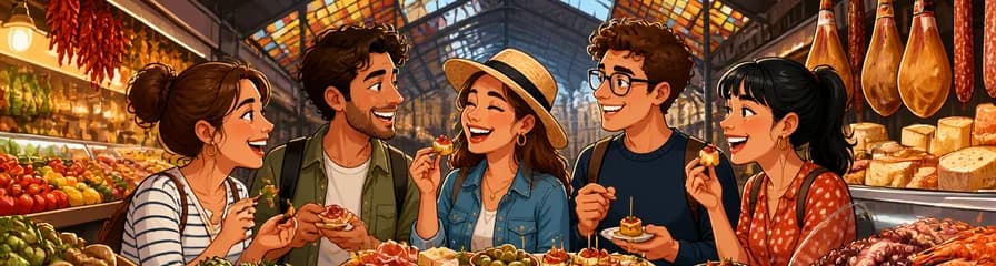 Recorrido culinario y de tapas para grupos pequeños por los mercados de la Boquería y Santa Caterina