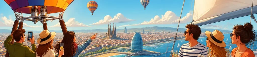 Emocionante travesía en globo aerostático y velero con salida desde Barcelona