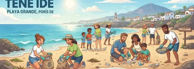 Jornada de limpieza de la Playa Grande en Porís de Abona