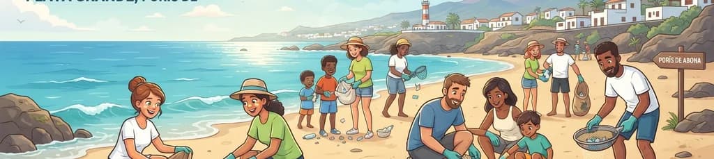 Jornada de limpieza de la Playa Grande en Porís de Abona