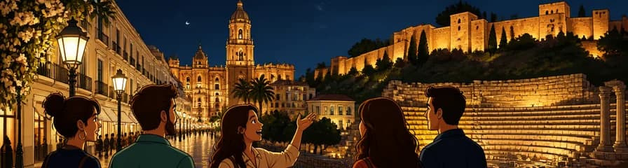 Recorrido nocturno por Málaga: tour privado y personalizable de la ciudad tras el anochecer