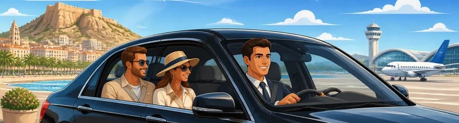 Traslado privado desde la ciudad de Alicante al Aeropuerto de Alicante para un máximo de 3 pasajeros