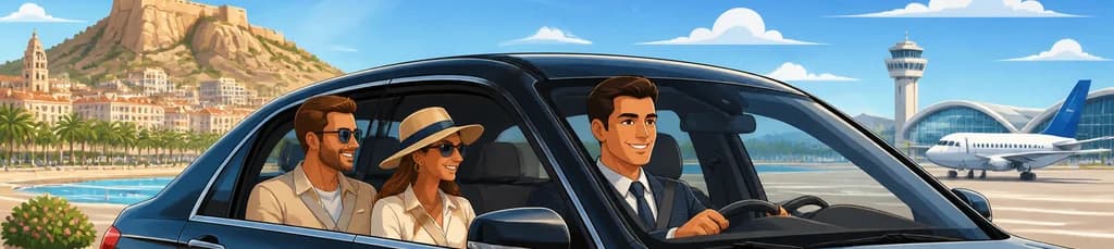Traslado privado desde la ciudad de Alicante al Aeropuerto de Alicante para un máximo de 3 pasajeros